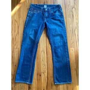 True Religion Jeans Mens Ricky Straight Denim Pockets 33